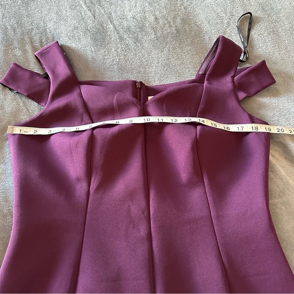 Calvin Klein Go Red Cold-Shoulder Plum Sheath Midi Dress Size 12 - Picture 12 of 12